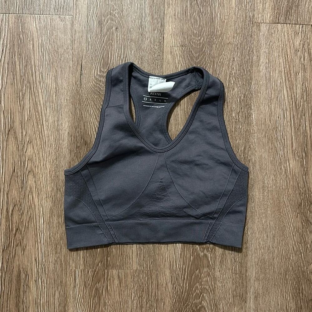 AYBL Balance V2 Seamless Racerback Sports Bra Dark Grey XS Medium Support